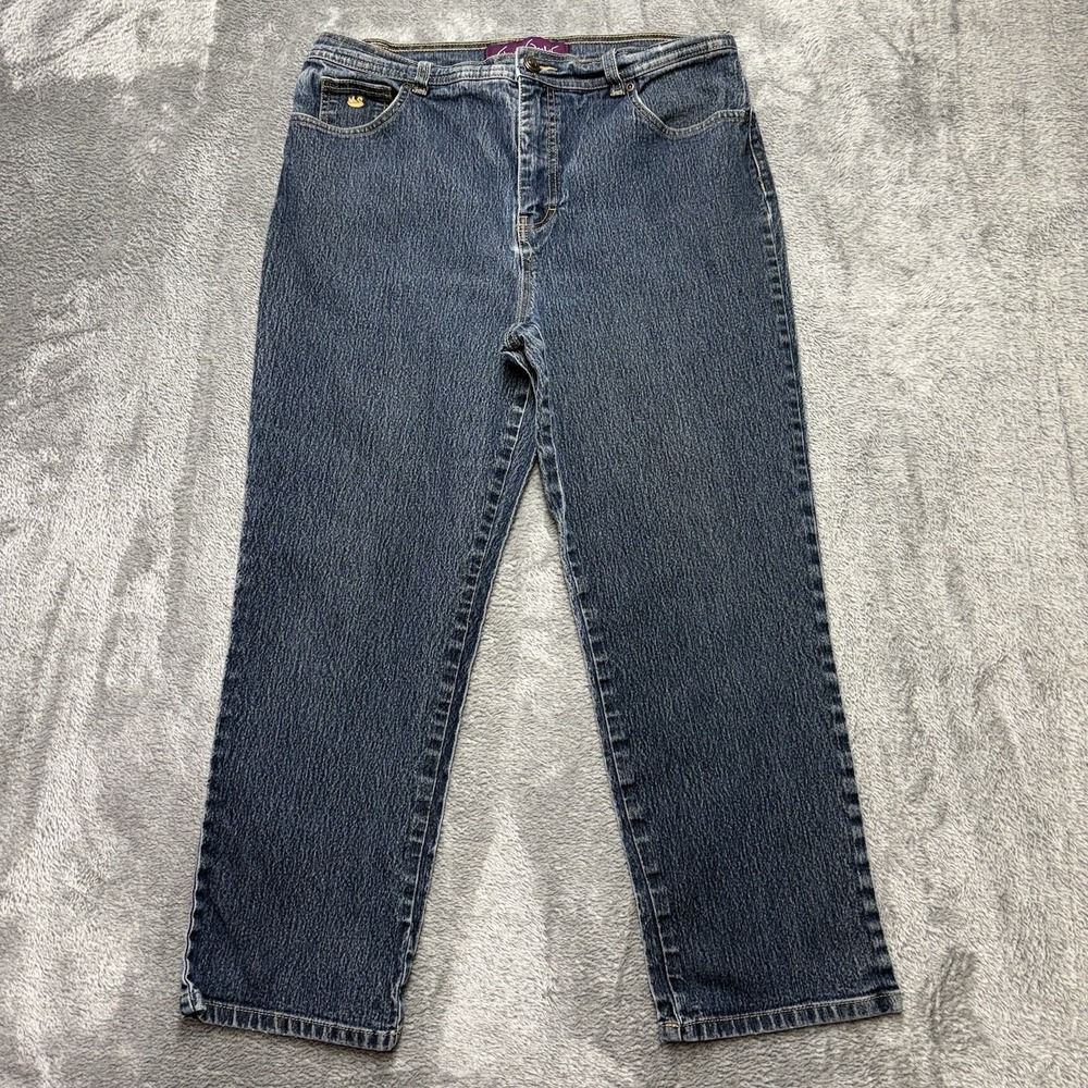 Gloria Vanderbilt Jeans Womens 14P Petite Blue Denim Classic Straight Leg‎